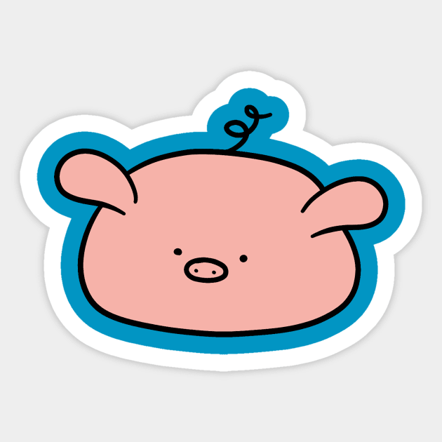 Pig Blob Sticker by saradaboru
